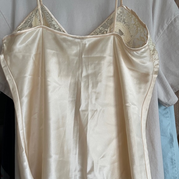 Vintage Silky Satin Lace Embellished Appliqué Net Lace Camisole S / M - Picture 6 of 7